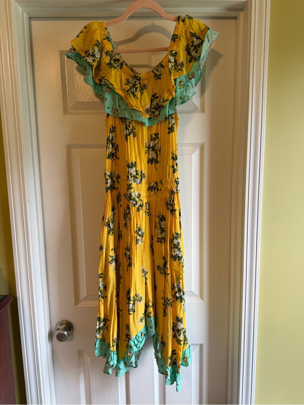 Matilda Jane Yellow Floral Asymmetrical Dress with Ruffles